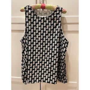RBG Ruth Bader Ginsburg Sleeveless Blouse Black & White Bust Print Sz 4XL